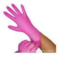 Розовые синтетические виниловые нитрильные перчатки дешевые безопасные перчатки